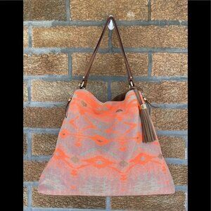 Stella & DotAztec The Switch Tan and Coral Linen